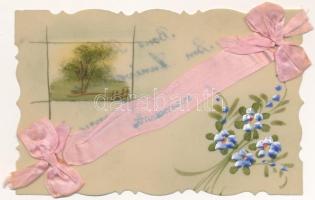 10 db RÉGI francia kézzel készült műanyag képeslap / 10 pre-1945 hand-made celluloid postcards