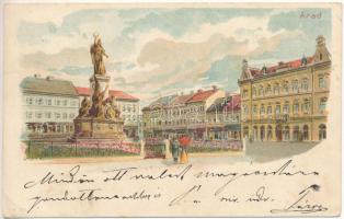 1899 (Vorläufer) Arad, Vértanú szobor / martyrs statue. Kunstanstalt Kosmos Art Nouveau, litho s: Geiger R. (EK)