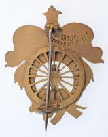 ~1900. "Magyar Kerékpáros Szövetség - Szövetségi Képviselő" zománcozott, aranyozott bronz ...