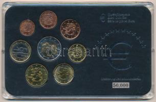 Finnország 2000-2006. 1c-2E (8xklf) forgalmi összeállítás műanyag dísztokban T:UNC,AU  Finland 2000-2006. 1 Cent - 2 Euro (8xdiff) coin set in plastic case C:UNC,AU