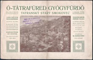 cca 1910 Ó-Tátrafüred Gyógyfürdő (Tatransky Stary Smokovec) fotókkal illusztrált ismertető prospektus, hajtott, 8p