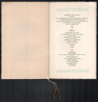 1926 Budapest Székesfőváros Tanácsa által a Szállodások nemzetközi Egyesületének tiszteletére rendez...