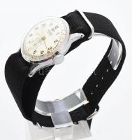 Medana calendar férfi karóra, kézi felhúzós szerkezettel, szép állapotban, szövet szíjjal, elemmel, ...