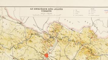 1938 Az országos kék-jelzés térképe, 1:500 000, kiadja: M. Kir. Térképészeti Intézet, 30×91 cm