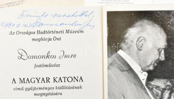 1980 Domonkos Imre (1917-1995) festőművész "A magyar katona" c. kiállításának meghívói, pr...