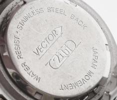 Vector kvarc férfi karóra, fém szíjjal elemmel, forgatható lünettával, eredeti csattal, kis karccal ...