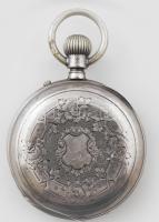 Zsebóra, szép zománc számlappal, fém tokkal, javításra szorul d: 46 mm