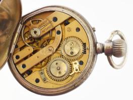 Zsebóra, szép zománc számlappal, fém tokkal, javításra szorul d: 46 mm