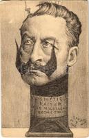 Cosmétique Kaiser pour moustaches recalcitrant / Francia politikai karikatúra II. Vilmos császárról / French political caricature of Wilhelm II s: Orens Denizard (EB)