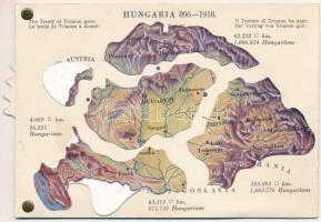 Hungaria 896-1918 - mechanikus térképes irredenta lap / Map of Hungary, Irredenta mechanical postcar...