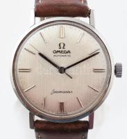 Omega Seamaster vintage automatic automata karóra. szép számlappal, bőr szíjjal, működő, jó állapotban d: 35 mm