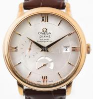 Omega DeVille Coaxial Chronometre gold 18K (Au) arany karóra automata szerkezettel. Hibátlan számlappal, eredeti jelzett arany csatos bőr bőr szíjjal, működő, újszerű állapotban d: 40 mm