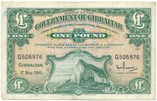 Gibraltár 1965. 1P T:F Gibraltar 1965. 1 Pound C:F Krause P#18.a
