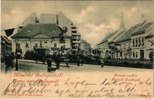 1899 (Vorläufer) Budapest I. Dísz tér, Honvéd szobor, Corvin kávéház (EK)