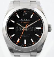 Rolex Milgauss automata Model 116400GV automata chronometer karóra, Fém tokos, jelzett tok, jelzett szerkezet, jelzett eredeti fém csatt, működő, szép állapotban d: 40 mm