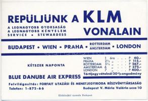 Repüljünk a KLM vonalain / KLM Royal Dutch Airlines advertisement card (non PC) (EK)