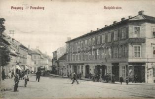 Pozsony Széplak st. with tram