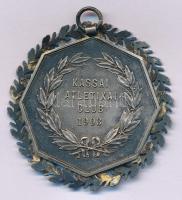 1903. "Kassai Atletikai Club 1903 / Ép ész edzett testben él" jelzett Ag sport emlékérem f...