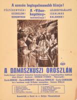 A damaszkuszi oroszlán című, Emilio Salgari regénye alapján készült film hirdetménye, 29,5×23 cm