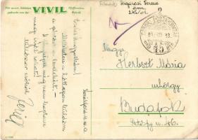 1942 Magyar tábori posta német levelezőlapon / WWII German military field postcard (EK)