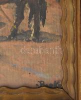 Berkes Antal (1874-1938): Lovaskocsi. Akvarell, papír. Jelzett. Dekoratív, üvegezett fakeretben. 22x...