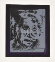 Zala Tibor (1920-2004): "A fizikus" (Einstein), 1986. Szitanyomat, papír. Jelzett. Számozott: 1/15, feltekerve, 34x29 cm