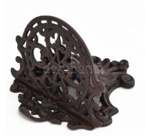 Ördögmaszkos öntöttvas fali posztamens pár, 23x19x15 cm