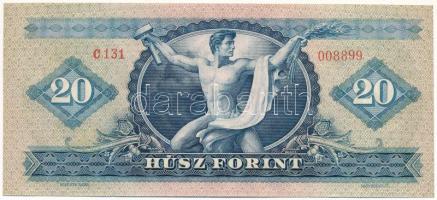 1957. 20Ft "C 131 008899" T:UNC,AU hullámos papír
Hungary 1957. 20 Forint "C 131 008...