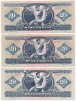 1969-1975. 20Ft (3db, 2xklf) T:UNC
Hungary 1969-1975. 20 Forint (3pcs, 2xdiff) C:UNC