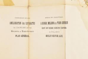 1879 A Dunán levő hajózási akadályok általános helyszínrajza Moldova és Turn-Szeverin közt, 1:72 000...