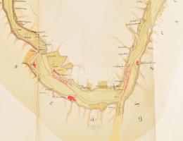 1879 A Dunán levő hajózási akadályok általános helyszínrajza Moldova és Turn-Szeverin közt, 1:72 000...