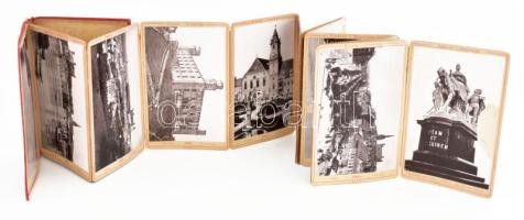 cca 1910 Pozsony, 12 db képet tartalmazó leporelló, sérülésekkel, 16,5×10,5 cm / Bratislava, Slovaki...