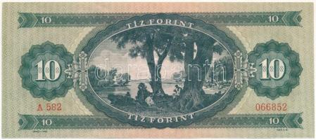 1957. 10Ft "A 582 066852" enyhén ferde nyomat T:VF
Hungary 1957. 10 Forint "A 582 06...