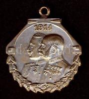 1914. "I. Ferenc József és II. Vilmos" ezüstözött Br hadiérem T:2