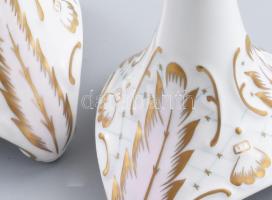 Hollóházi gyertyatartó pár, jelzett, hibátlan, m: 20 cm