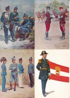 14 db modern osztrák katonai képeslap, egyenruhák / 14 modern Austrian and K.u.K. military postcards, uniforms