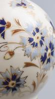 Zsolnay porcelán búzavirágmintás váza, kézzel festett, jelzett, hibátlan, m: 12 cm