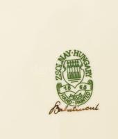 Zsolnay pillangó mintás süteményes készlet. Jelzett, teljes, hibátlan, d: 17 cm, 24 cm