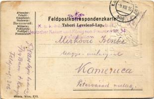 1916 Isonzo-Armee 1915 feliratú jelvény képe tábori levelezőlapon / WWI Austro-Hungarian K.u.K. mili...