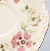 Zsolnay pillangó mintás csokoládés / kávés készlet. Jelzett, hibátlan, teljes, grátisz csészefedővel