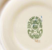 Zsolnay pillangó mintás csokoládés / kávés készlet. Jelzett, hibátlan, teljes, grátisz csészefedővel