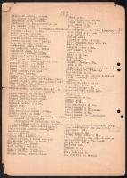 202/8. munkaszolgálatos század névsora, gépirat, hajtott, szakadással