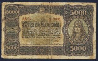 1923. 5000K "Magyar Bankjegy..." T:III-