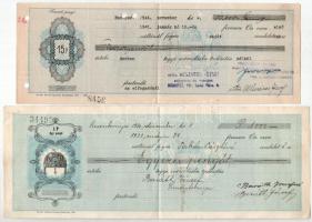 1930-1944. 5db-os váltó tétel, mind kitöltött, néhány darabon illetékbélyeg vagy lyukasztásos érvény...