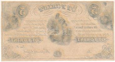 1852. 5Ft "Kossuth bankó" kitöltetlen, "F" T:F szép papír Hungary 1852. 5 Forint...