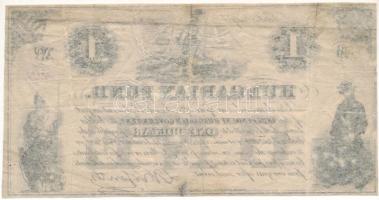 1852. 1$ "B" "Kossuth bankó" piros "18337" sorszámmal T:F,VG beszakadá...