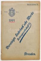 1894 Vereinigte Eschebach'sche Werke Actiengesellschaft Dresden német nyelvű termékkatalógus, 44p