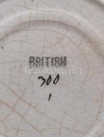 cca 1860/80, Nagy-Britannia, kínáló, híd mintával. Jelzett: BRITISH felirat, kopással, repedezett má...