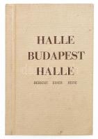 cca 1985 Halle - Budapest - Halle. Bericht einer Reise 11 p. + 12 t (fekete-fehér fotók). Német nyelvű utinapló, egy NDK-ból Magyarországra érkező nyomdász csoport benyomásai Budapestről és az országról: Látogatás a Szikra-nyomdában, az Esti Hírlap nyomdájában, szentendrei és balatoni kirándulás stb. 12 fotóval az utazásról, több Budapestről, egy a Balatonról, néhány beazonosítandó helyszínről. Fotók méretei: 7x12 cm. Feltételezhetően egy csak az utazás részvevőinek és talán a magyar házigazdáknak készített összeállítás. Egészvászon kötés, borítón apró kopásnyomokkal, máskülönben jó állapotban.