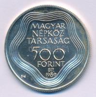 1989. 500Ft Ag "XXV. Nyári Olimpiai Játékok - Barcelona 1992" kapszulában T:BU patina Adam...